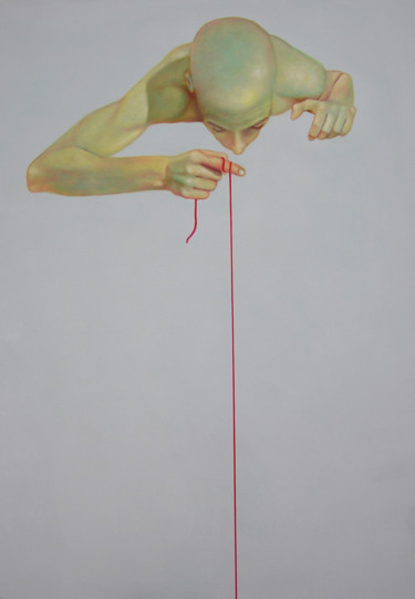 Peinture intitulée "Filo rosso 6" par Giuseppe Jobin Tanzi, Œuvre d'art originale, Huile