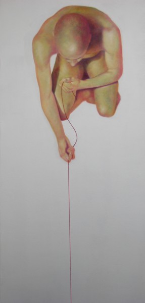 Peinture intitulée "filorosso9." par Giuseppe Jobin Tanzi, Œuvre d'art originale, Huile