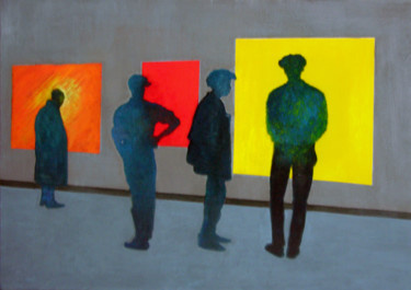 Malerei mit dem Titel "Vernissage" von Giuseppe Jobin Tanzi, Original-Kunstwerk, Acryl