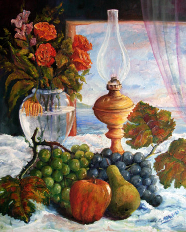 Pittura intitolato "Il lume" da Giuseppe Mancuso, Opera d'arte originale, Olio