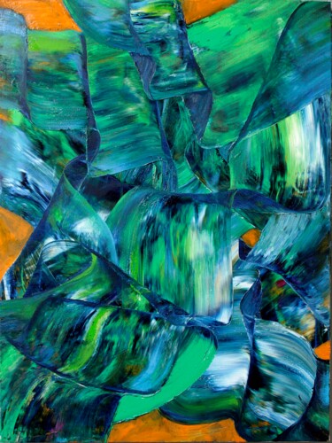 Malerei mit dem Titel "Fade to blue" von Giuseppe Pastore, Original-Kunstwerk, Öl