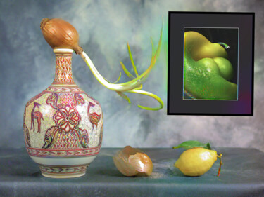 Photography titled "VASO CON LIMONE" by Giuseppe Persia, Original Artwork, Manipulated Photography