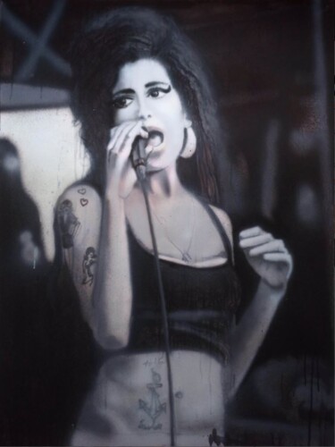 Malarstwo zatytułowany „The 27 Club, Amy Wi…” autorstwa Giuseppe Valia, Oryginalna praca, Farba w spray'u Zamontowany na Dre…
