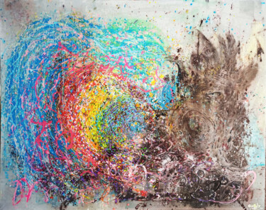 Pintura titulada "Crazy Wave in Dream" por Giuseppe Valia, Obra de arte original, Pintura al aerosol