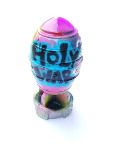 Sculpture titled "ATOMIKA in Holy War" by Giuseppe Valia, Original Artwork, Resin