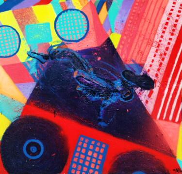 Malerei mit dem Titel "Break dance" von Giuseppe Valia, Original-Kunstwerk, Sprühfarbe