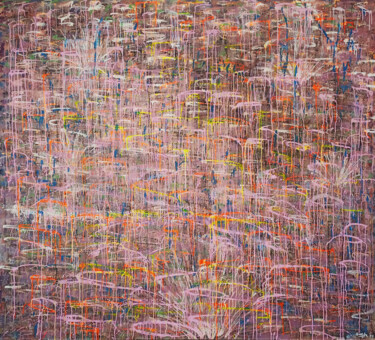 Peinture intitulée "Thoughtless in Pink" par Giuseppe Valia, Œuvre d'art originale, Bombe aérosol Monté sur Châssis en bois