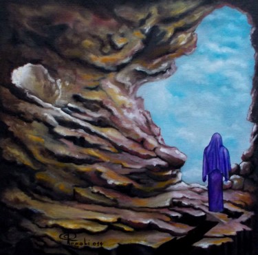 Painting titled "Cave lyric" by Giuseppe Alberto Regoli, Original Artwork, Oil