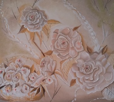 Pittura intitolato "Rose d'oro" da Giuseppina Freni, Opera d'arte originale