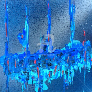 Peinture intitulée "blue4" par Giuso, Œuvre d'art originale