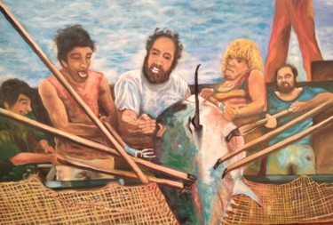 Pintura titulada "La pesca" por Cardellarte, Obra de arte original, Oleo