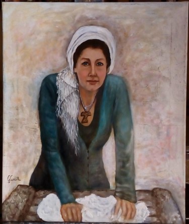 Painting titled "Ritratto" by Cardellarte, Original Artwork, Oil