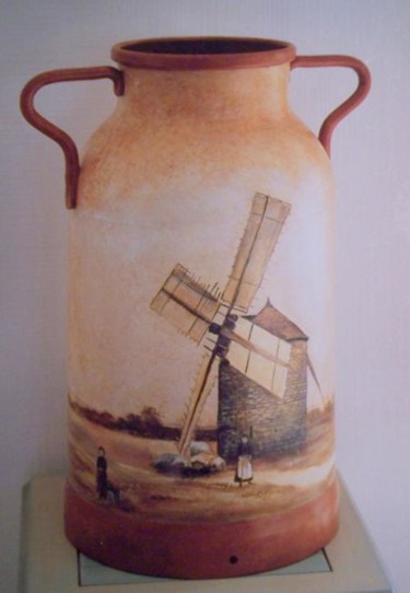 Peinture intitulée "le moulin à vent" par Gizelia, Œuvre d'art originale