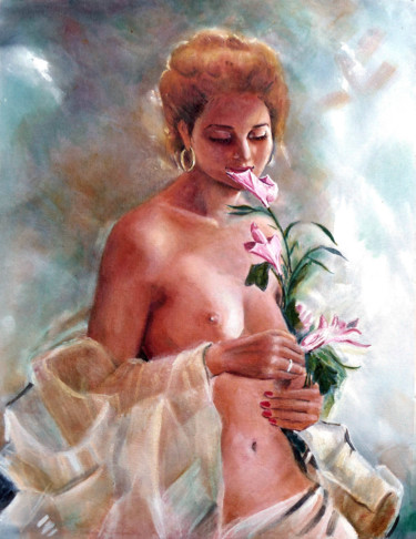 Painting titled "ROSA" by Gordon Whiting, Original Artwork, Oil