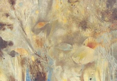 Peinture intitulée "poissons1" par Edmond Gjikopulli, Œuvre d'art originale