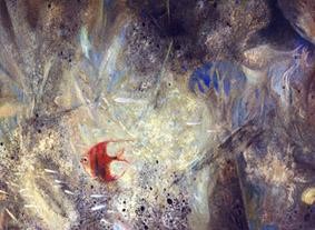 Peinture intitulée "poissons2" par Edmond Gjikopulli, Œuvre d'art originale