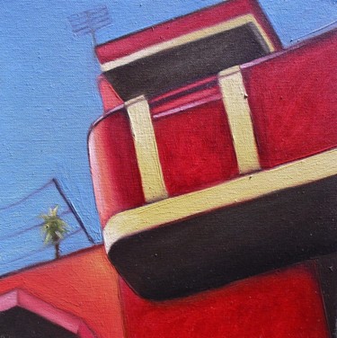 Painting titled "ROOFTOP PLANT" by Gi Kalweit, Original Artwork, Oil