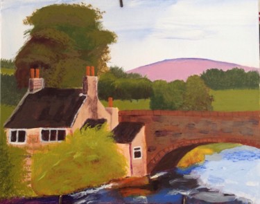 Peinture intitulée "English Countryside…" par Gregory Paul Kampwirth, Œuvre d'art originale