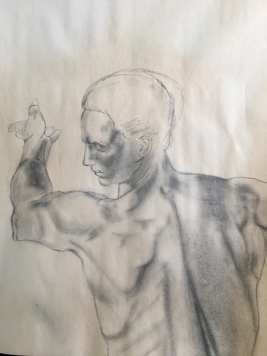 Tekening getiteld "One of Michelangelo…" door Gregory Paul Kampwirth, Origineel Kunstwerk, Grafiet