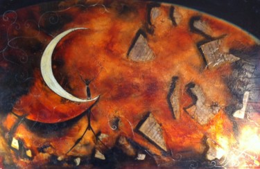 Ζωγραφική με τίτλο "CONCERT  OF THE MOON" από Katie Guittard, Αυθεντικά έργα τέχνης, Λάδι