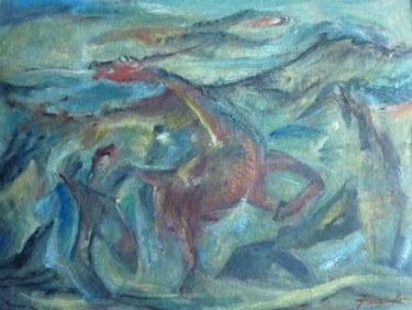 Peinture intitulée "Le Galop du Cheval" par Gérard Koelen, Œuvre d'art originale