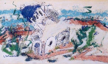 Malerei mit dem Titel "eglise" von Georges Koutsandreou, Original-Kunstwerk