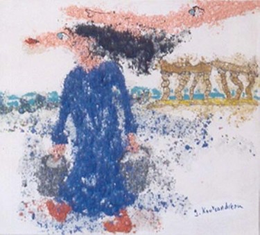 Peinture intitulée "seaux" par Georges Koutsandreou, Œuvre d'art originale