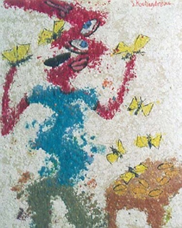 Peinture intitulée "Bombyx" par Georges Koutsandreou, Œuvre d'art originale, Huile