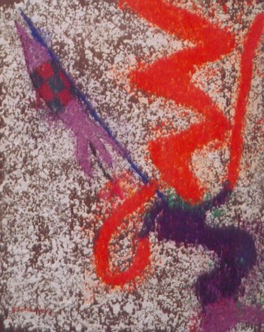 Peinture intitulée "fusée" par Georges Koutsandreou, Œuvre d'art originale