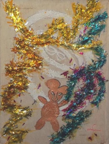 Painting titled "nounours" by Georges Koutsandreou, Original Artwork