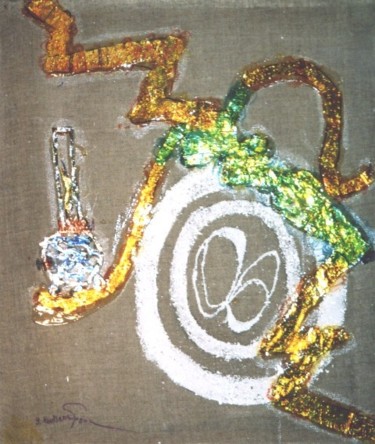 Peinture intitulée "Lampe à pétrole" par Georges Koutsandreou, Œuvre d'art originale