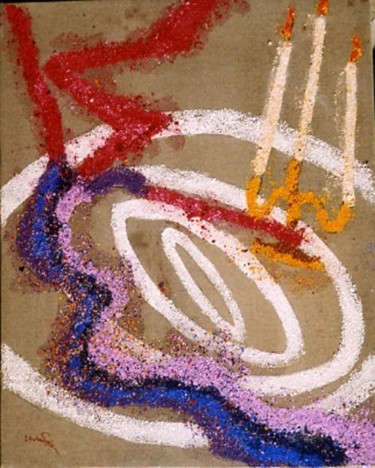 Painting titled "chandelier" by Georges Koutsandreou, Original Artwork