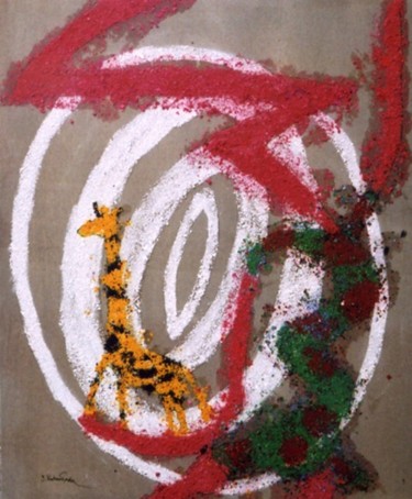 Картина под названием "girafe" - Georges Koutsandreou, Подлинное произведение искусства