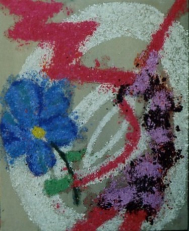 Painting titled "grande fleur" by Georges Koutsandreou, Original Artwork