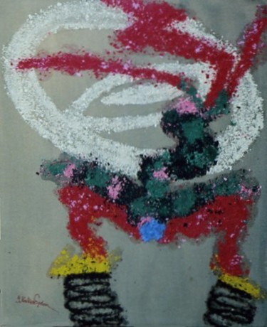 Painting titled "saut à ressorts" by Georges Koutsandreou, Original Artwork