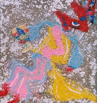 Painting titled "mariée" by Georges Koutsandreou, Original Artwork