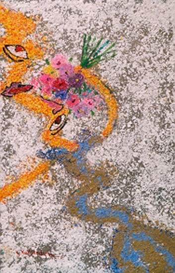 Peinture intitulée "bouquet" par Georges Koutsandreou, Œuvre d'art originale