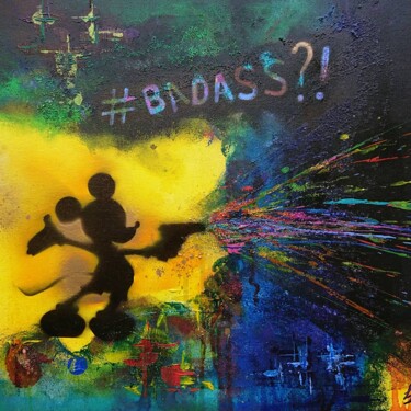 Malerei mit dem Titel "Badass Mouse" von Glad_is_murmuring, Original-Kunstwerk, Acryl