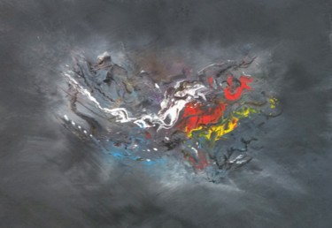 Картина под названием "Ночь в горах (Night…" - Мarina Gladush, Подлинное произведение искусства, Акрил Установлен на Деревян…