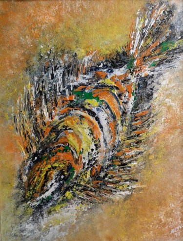 Pittura intitolato "Рыбка (Small fish)" da Marina Gladush, Opera d'arte originale, Acrilico Montato su Cartone