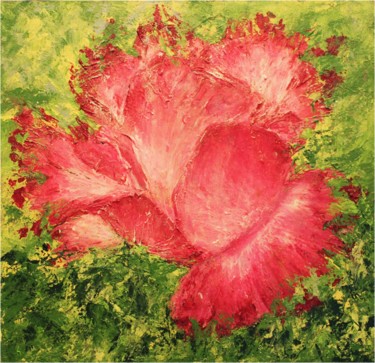 Painting titled "Мак (Poppy)" by Marina Gladush, Original Artwork, Acrylic Mounted on Wood Stretcher frame