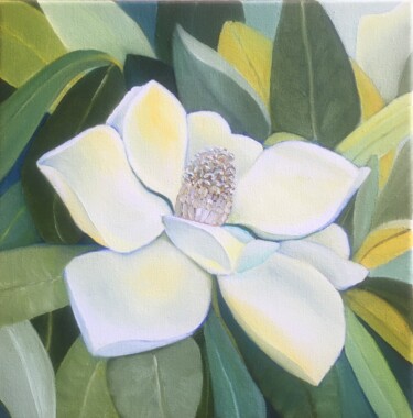Картина под названием "Magnolia" - Gladys Jimenez, Подлинное произведение искусства, Масло