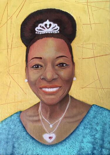 Painting titled "Floella Benjamin" by Gladys Jimenez, Original Artwork, Oil