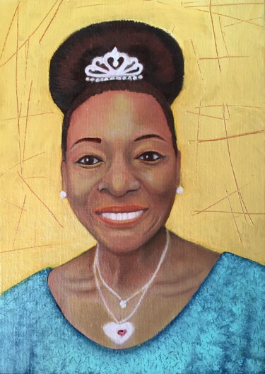 Pittura intitolato "Floella Benjamin" da Gladys Jimenez, Opera d'arte originale, Olio