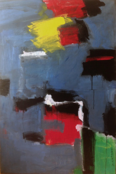 Painting titled "Insertions rouges.j…" by Gilbert Laporta, Original Artwork, Acrylic