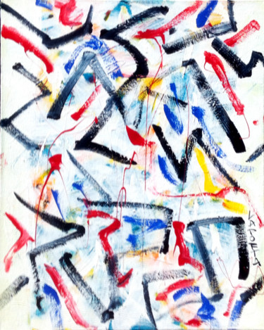 Peinture intitulée "Serpentins 2.jpg" par Gilbert Laporta, Œuvre d'art originale, Acrylique