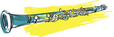 Digital Arts titled "Instrument clarinet…" by Gilbert Laporta, Original Artwork, 2D Digital Work