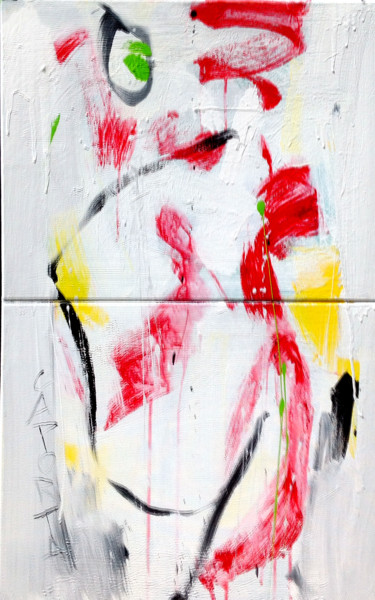 Peinture intitulée "Rouge fébrile.jpg" par Gilbert Laporta, Œuvre d'art originale, Acrylique