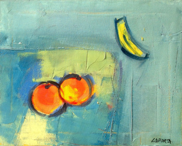 Peinture intitulée "3 fruits.jpg" par Gilbert Laporta, Œuvre d'art originale, Huile