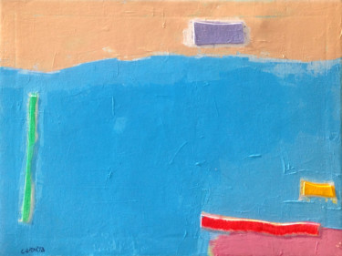 Peinture intitulée "Petite bleue.jpg" par Gilbert Laporta, Œuvre d'art originale, Acrylique